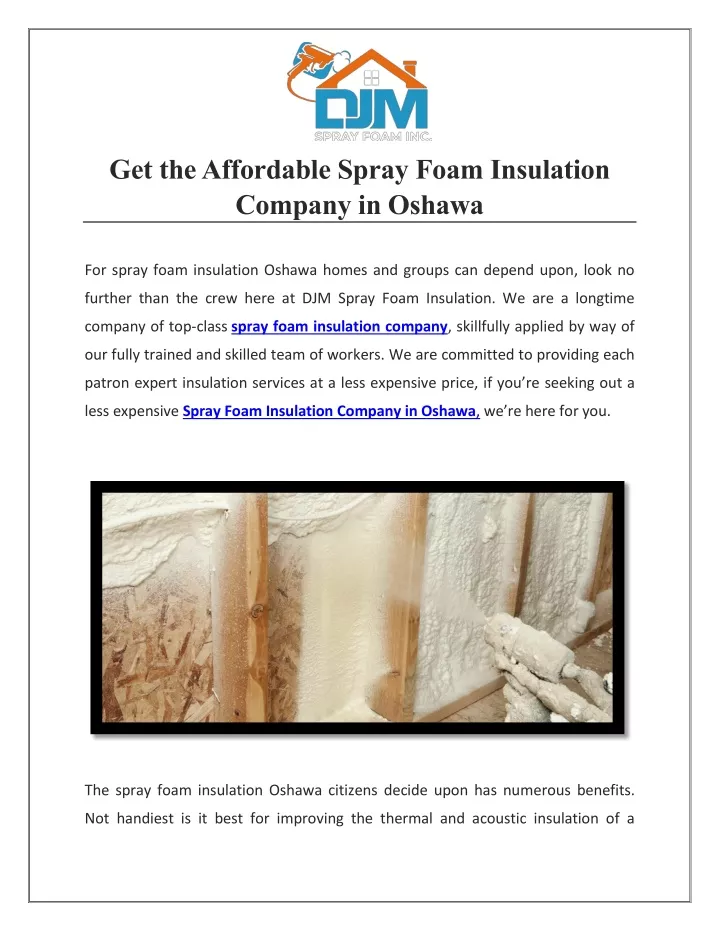 get the affordable spray foam insulation company