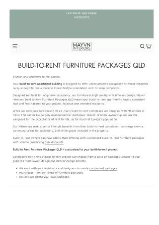 Build to Rent Furniture Company in QLD