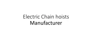 Electric wire rope hoists Manufacturer in India