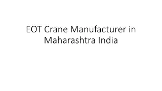 EOT Crane Manufacturer in Maharashtra India