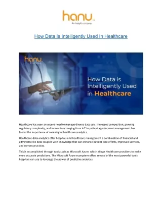 How Data Is Intelligently Used In Healthcare