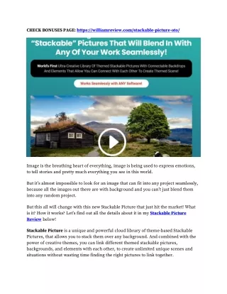 Stackable Picture Review & Mega 1,600 Bonuses Value At $853,968