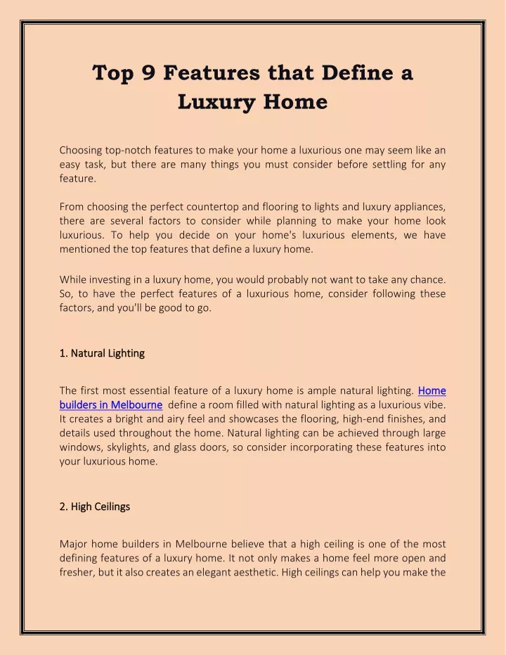 top 9 features that define a luxury home