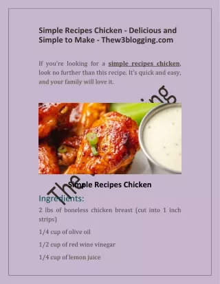 simple recipes chicken delicious and simple