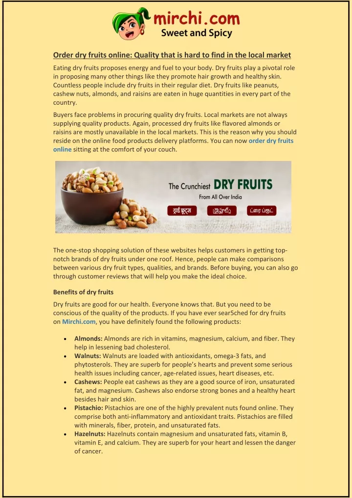 order dry fruits online quality that is hard