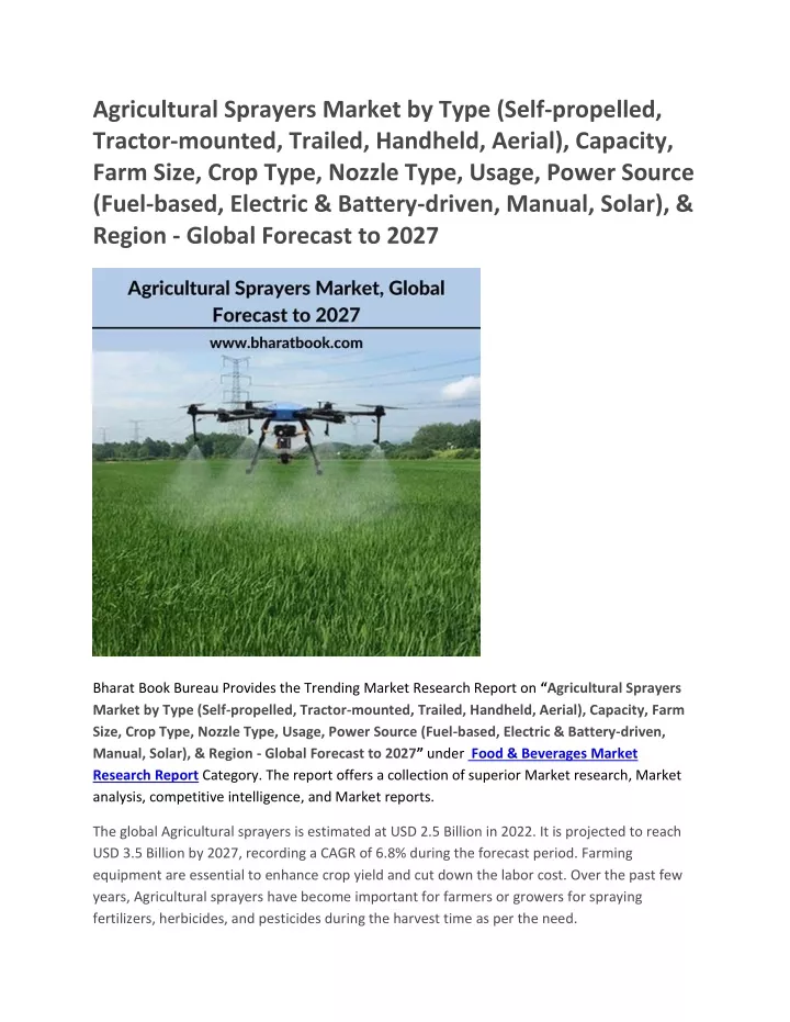 agricultural sprayers market by type self