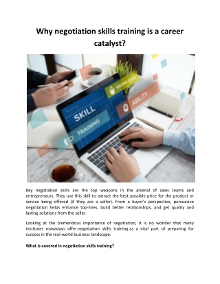 Why negotiation skills training is a career catalyst