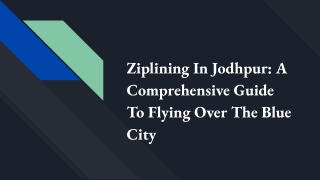 Ziplining In Jodhpur_ A Comprehensive Guide To Flying Over The Blue City