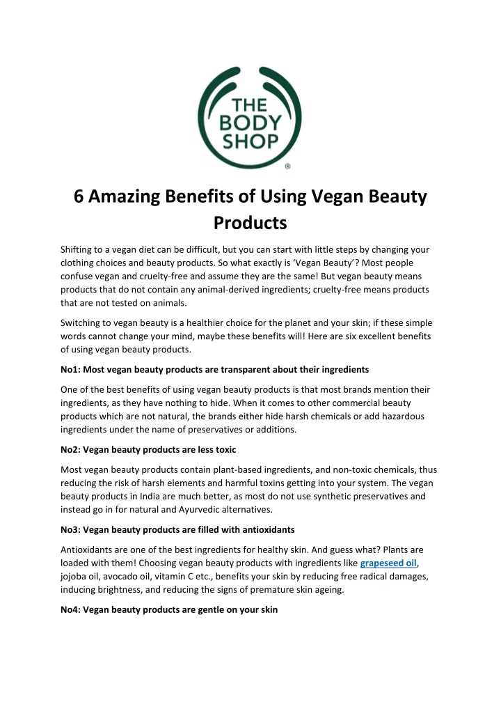 6 amazing benefits of using vegan beauty products