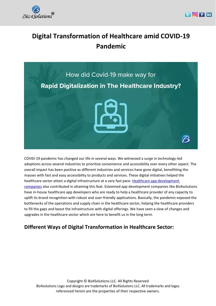 digital transformation of healthcare amid covid