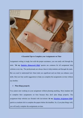 4 essential tips to complete your assignments
