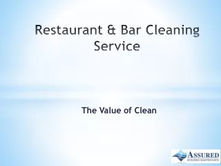 Restorant&bar cleaning service assured