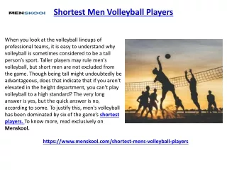 Shortest Men's Volleyball Players