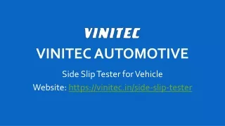 Side Slip Tester for Vehicle