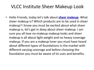 vlcc institute sheer makeup look