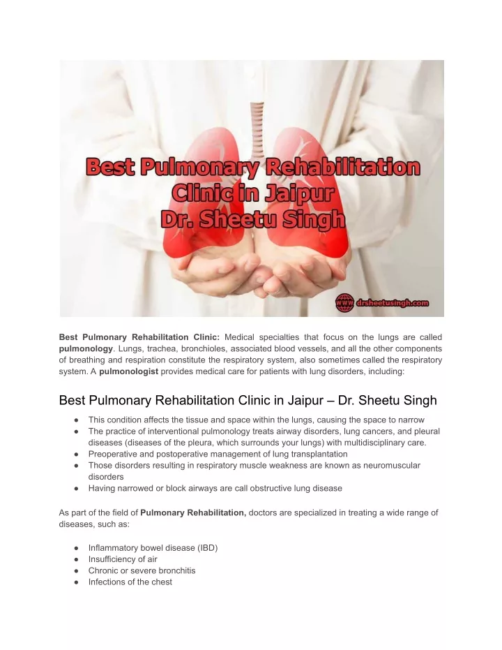 best pulmonary rehabilitation clinic medical
