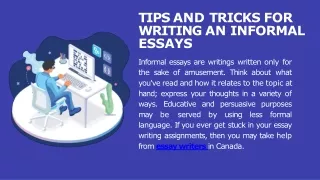 tips and tricks for writing an informal essays