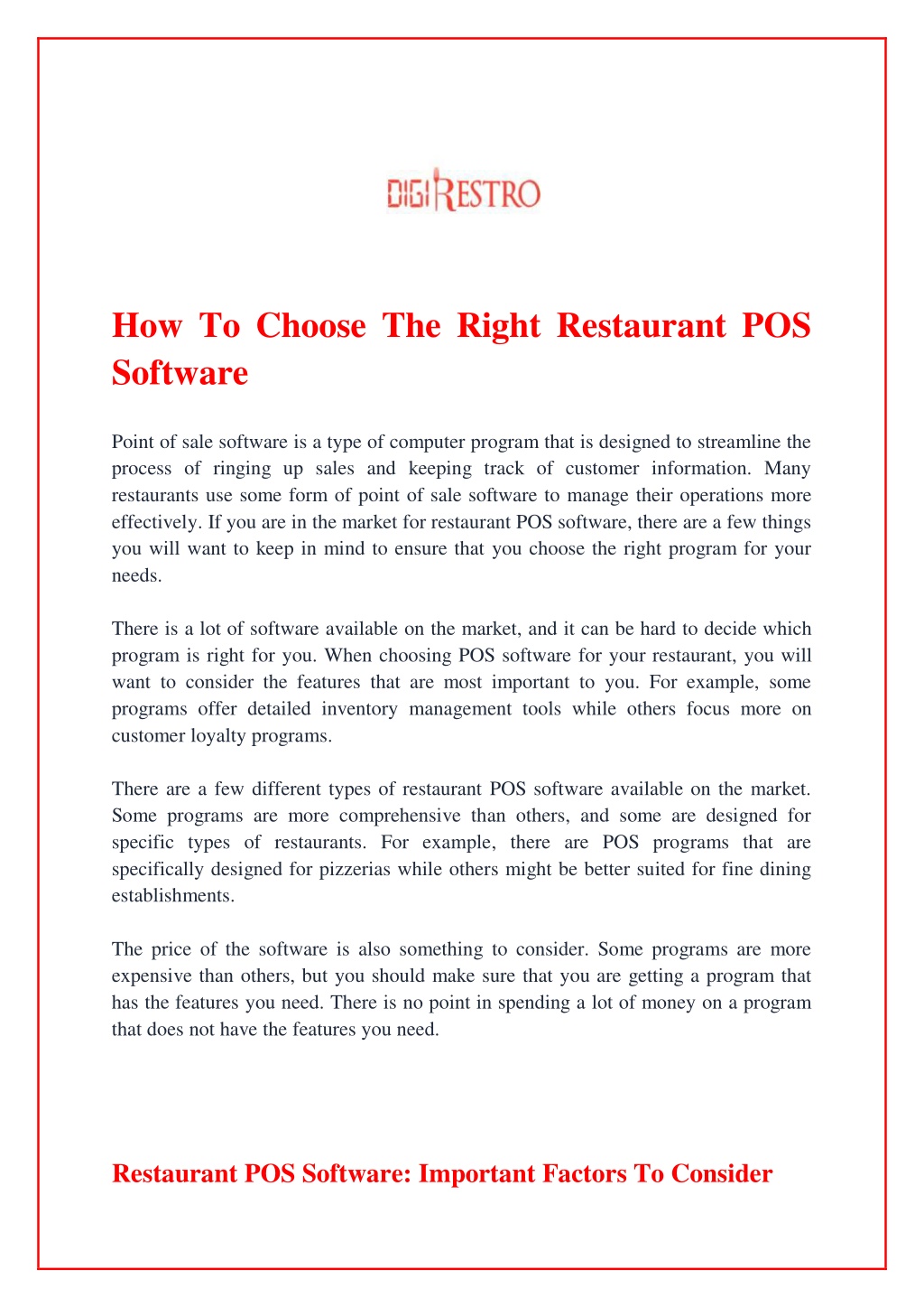 PPT - How To Choose The Right Restaurant POS Software PowerPoint ...