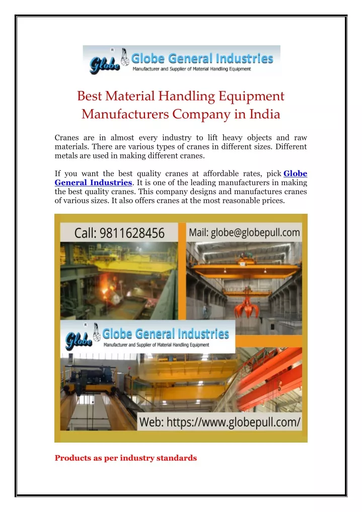 best material handling equipment manufacturers