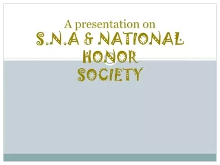 A presentation on SNA