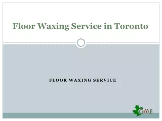 Floor Waxing Service in Toronto