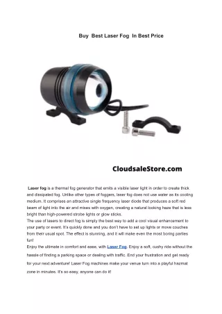 Buy  Best Laser Fog  In Best Price