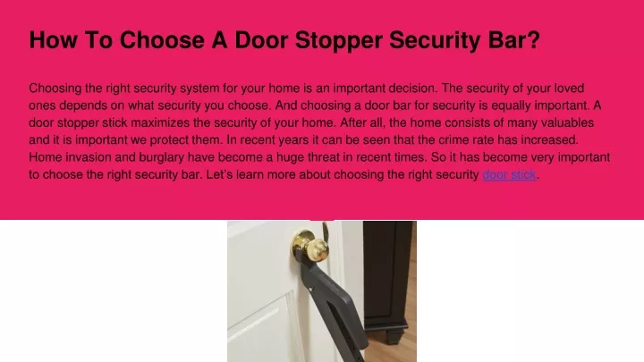 how to choose a door stopper security bar