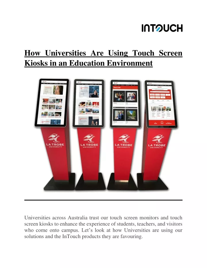 how universities are using touch screen kiosks
