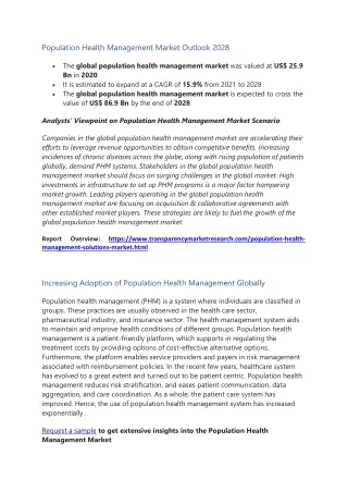 population health management market outlook 2028