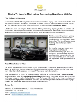Luxury Car Dealer Miami
