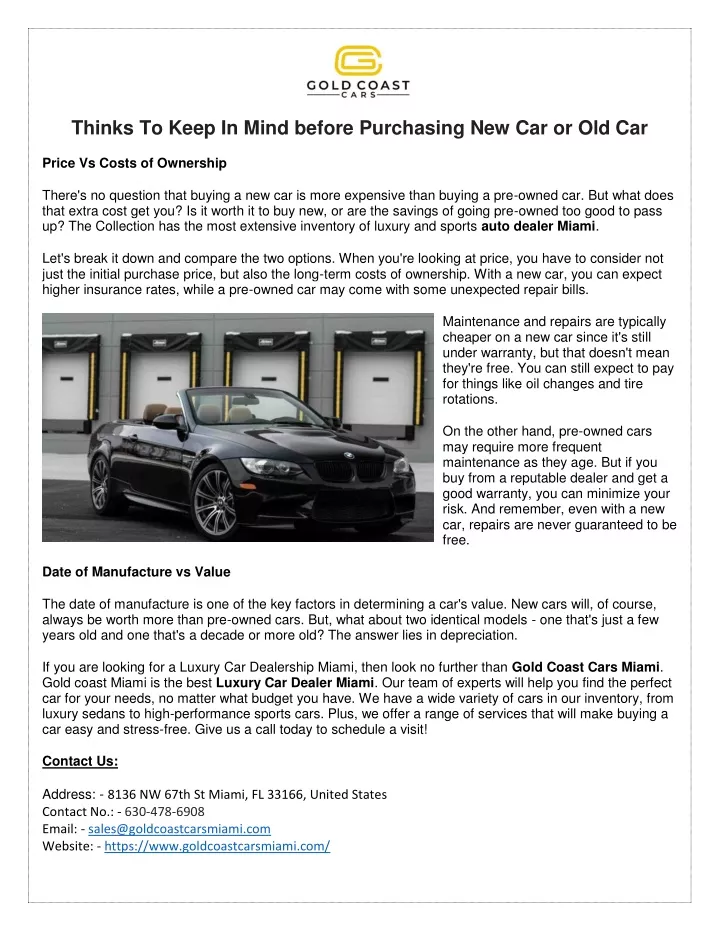 PPT Luxury Car Dealer Miami PowerPoint Presentation, free download