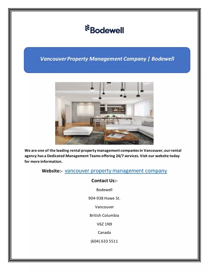 vancouver property management company bodewell