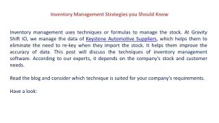 inventory management strategies you should know