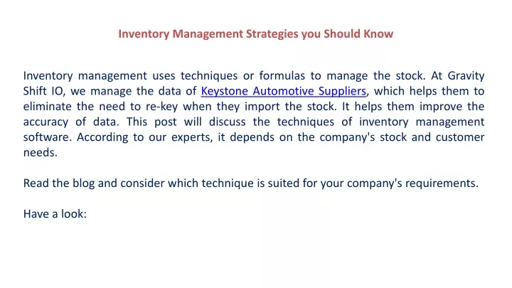 inventory management strategies you should know