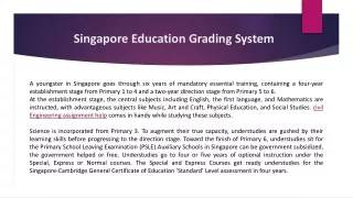 Singapore Education Grading System