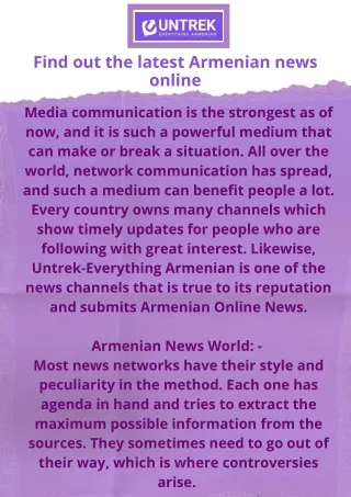 Seeking For Armenian Online News