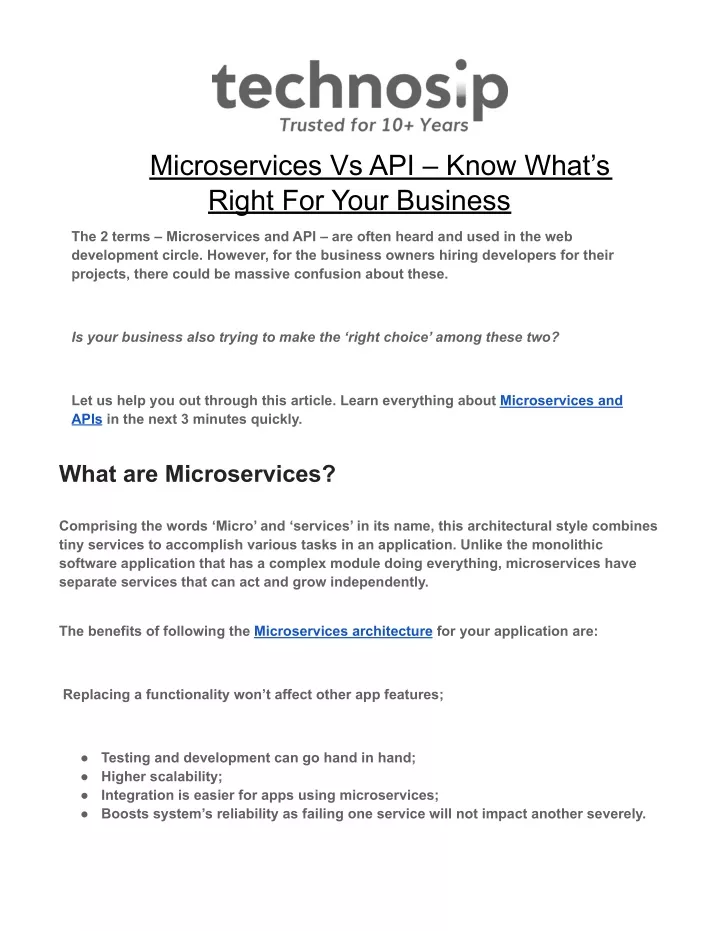 microservices vs api know what s right for your