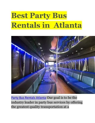 Best Party Bus Rentals in  Atlanta
