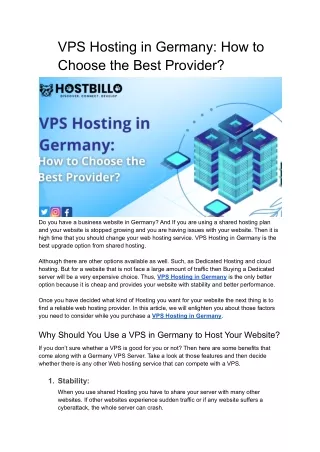 vps hosting in germany how to choose the best