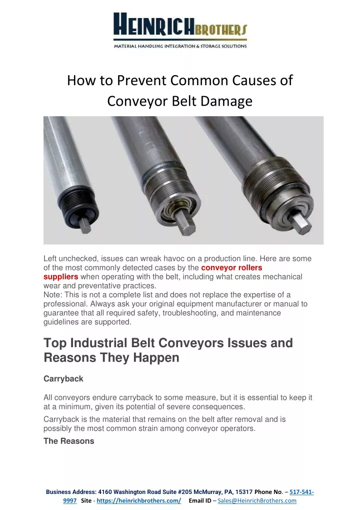 how to prevent common causes of conveyor belt