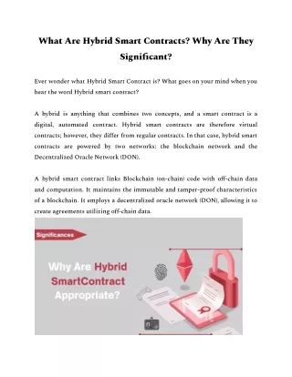 what are hybrid smart contracts why are they