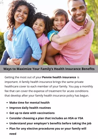 Ways to Maximize Your Family’s Health Insurance Benefits