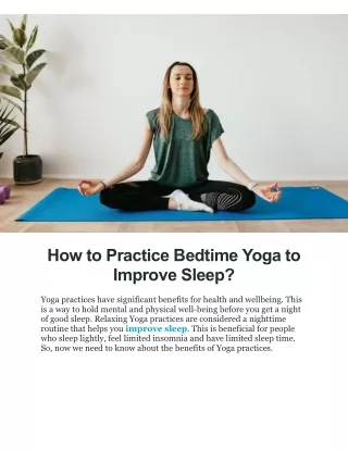 How to Practice Bedtime Yoga to Improve Sleep