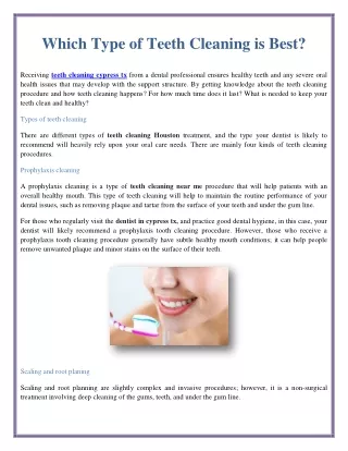 which type of teeth cleaning is best