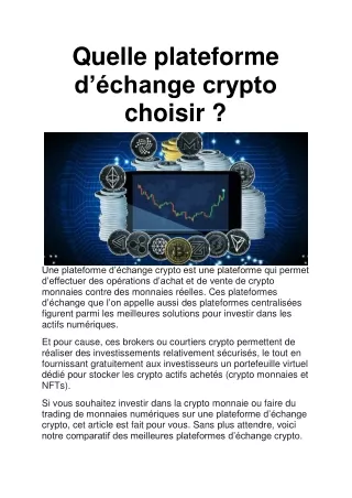Plateforme d’échange crypto : guide pour choisir