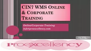 CIN7 WMS online Training By Proexcellency.