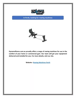 in perth looking for rowing machines