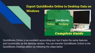 Export QuickBooks Online to Desktop Data on Windows