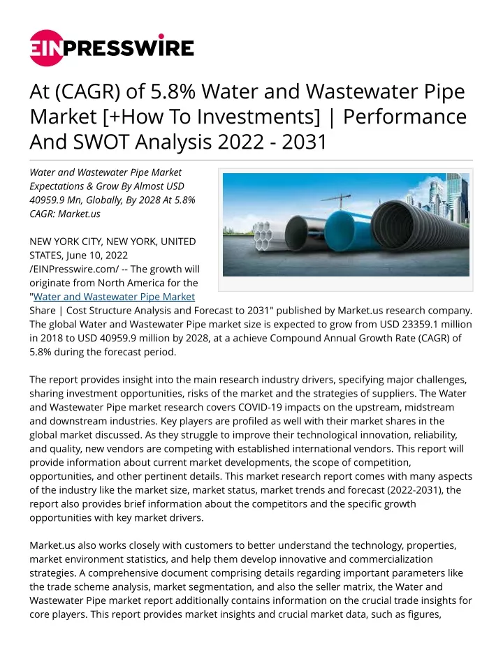 at cagr of 5 8 water and wastewater pipe market