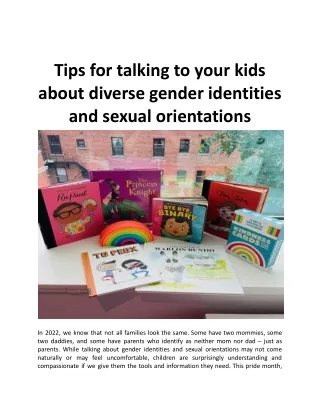 Tips for talking to your kids about diverse gender identities and sexual orientations